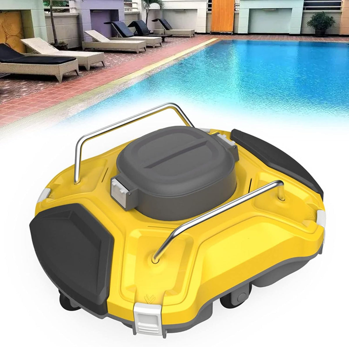 WQZzjm Zwembadrobot Volledig automatische zwembadreinigingsrobot, met een werktijd van 90 minuten en zelfparkeren, automatische onderwaterstofzuiger