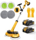 Fovendi Polijstmachine Draadloze Elektrische Mop Vloerwisser, met 2000 mAh Batterijen, met 400 ml Waterreservoir, 2 Accuwissers, met Sproeifunctie