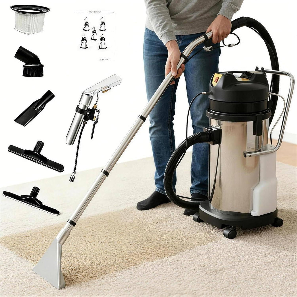 Weiziia Tapijtreiniger Sproei, Tapijt- en Bekledingsreiniger 20L, Extractiereiniger Professioneel