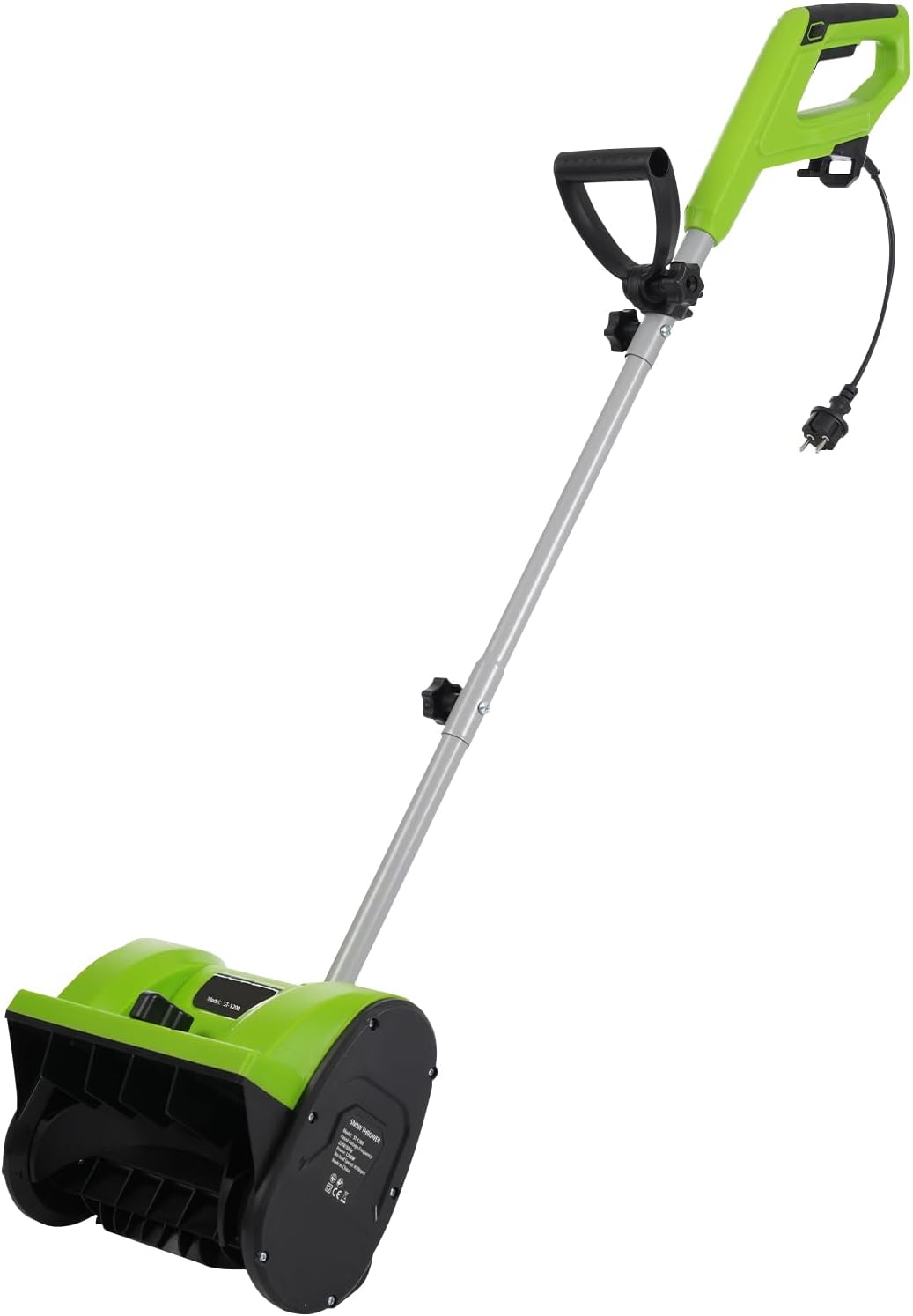 Donened Veegmachines Veegmachine, 1200 W, veegbreedte 30 cm, 3500 tpm, handbediende elektrische sneeuwploeg, voor sneeuwschoppen