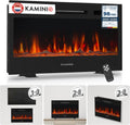 Elektrische haard Kaminio Marlon 3-in-1 open, afstandsbediening (76 cm), 3D-vlameffect, 12 vlamkleuren, met verwarming