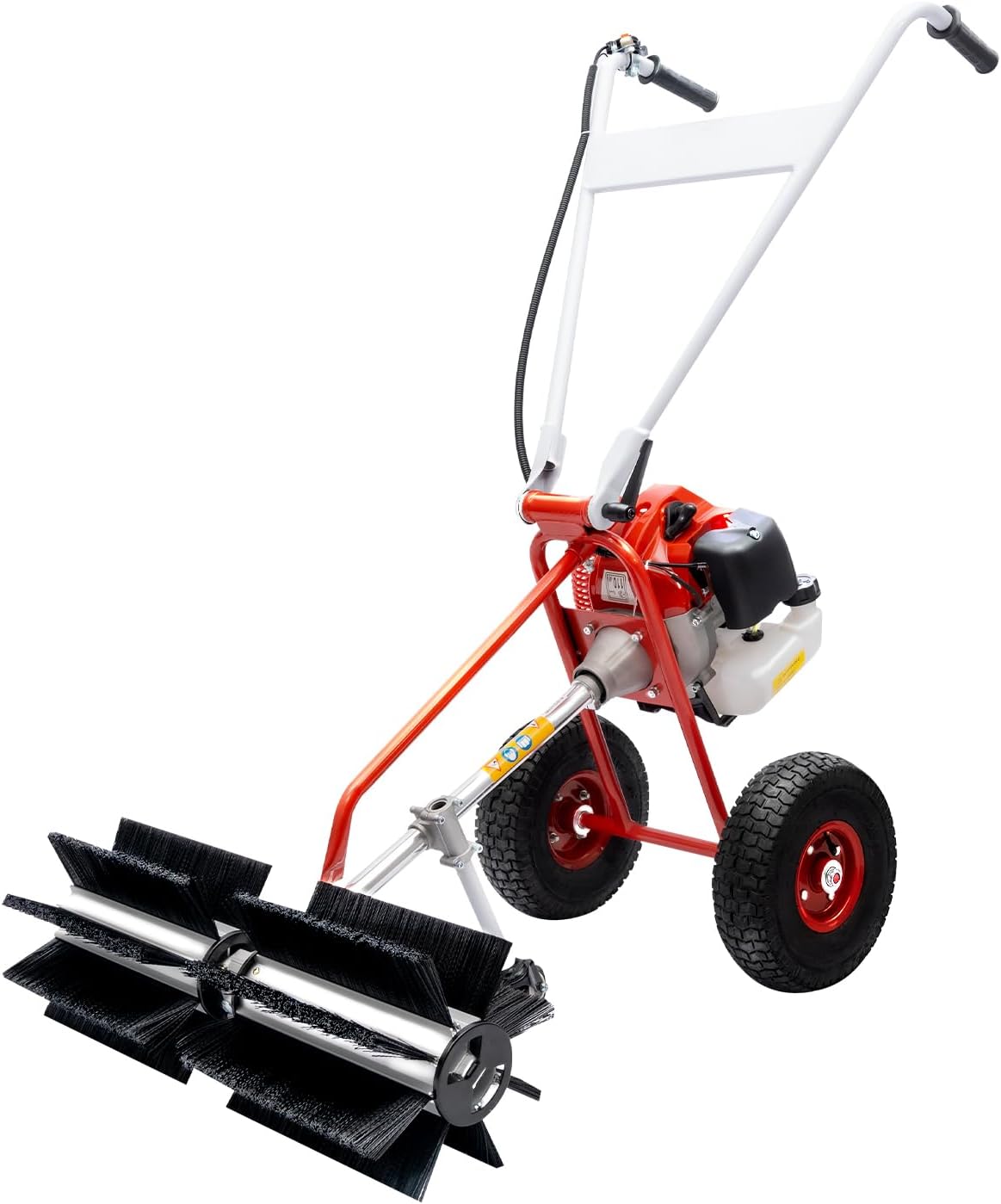 Liaize Sneeuwfrez Benzineveegmachine, 1,25 kW veegbreedte, 60 cm, instelbare snelheid, handveegmachine, met wielen, sneeuwruimer, motorbezem