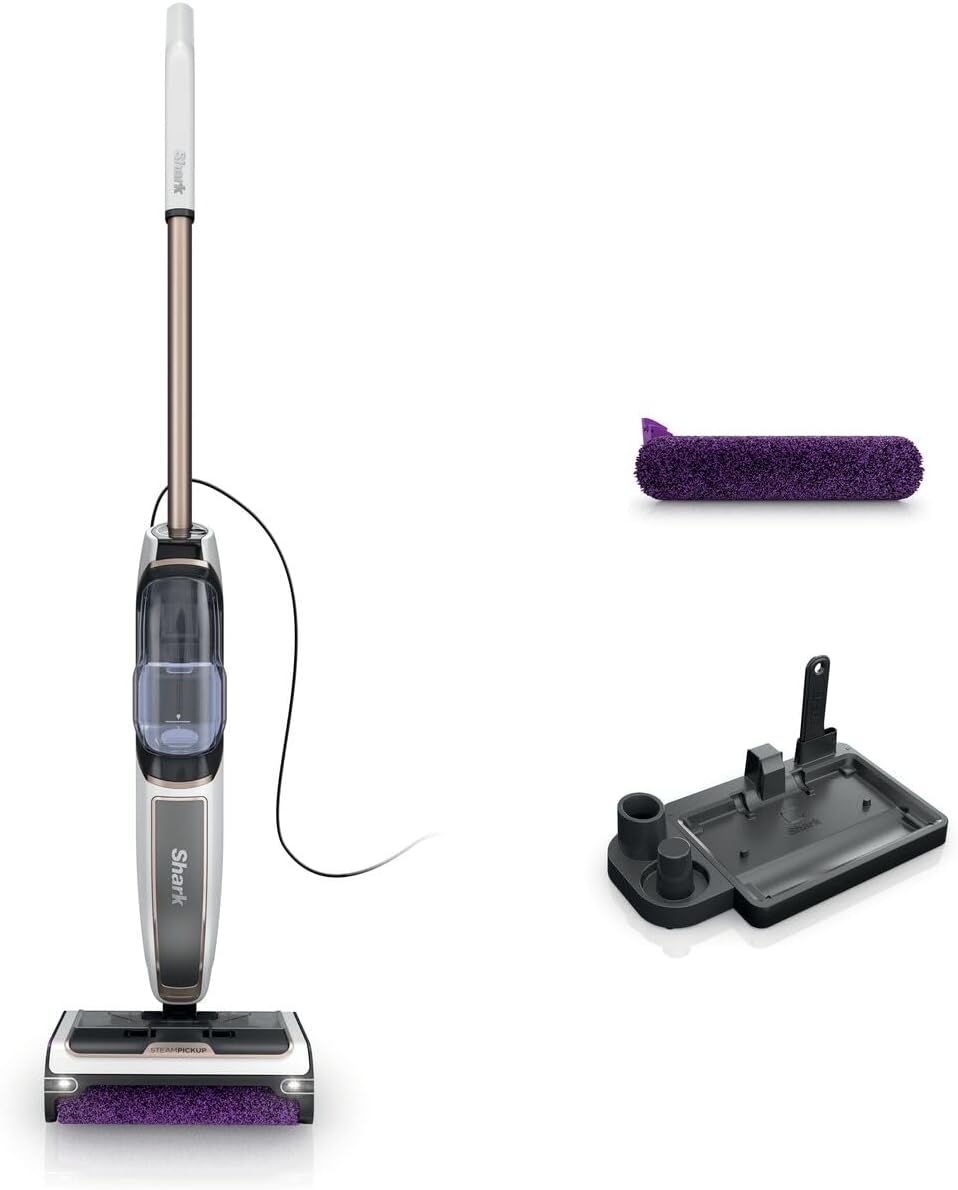 Doeken Shark SteamPickUp 3-in-1 Stoommop, Wit SD200EU, voor Harde Vloeren