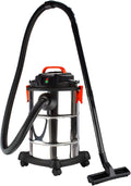 Grafner Nat- en droogzuiger XXL roestvrijstalen, 1200 watt, 30 liter, incl. vliesfilter, zuigbuis, vloerzuigmond, functionele borstel, natstofzuiger