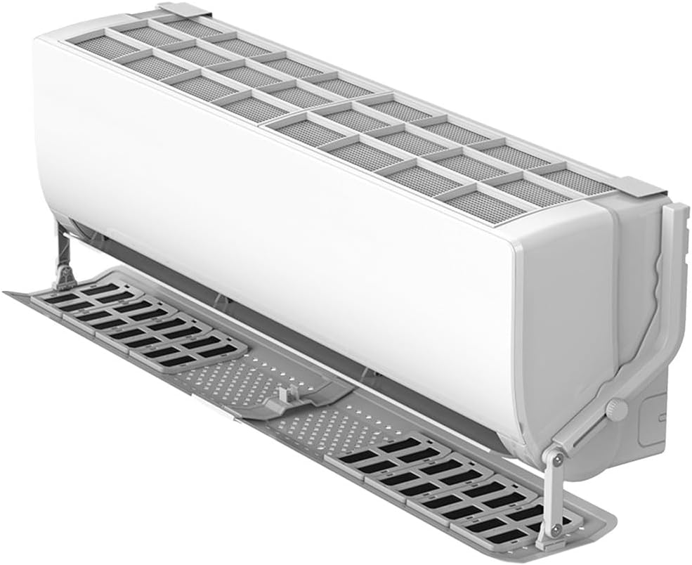 Vilgftyiet Stoppers Wandgemonteerde airconditioner, 57-105 cm, wit, windscherm, met intrekbare ABS-schot en filterkatoen
