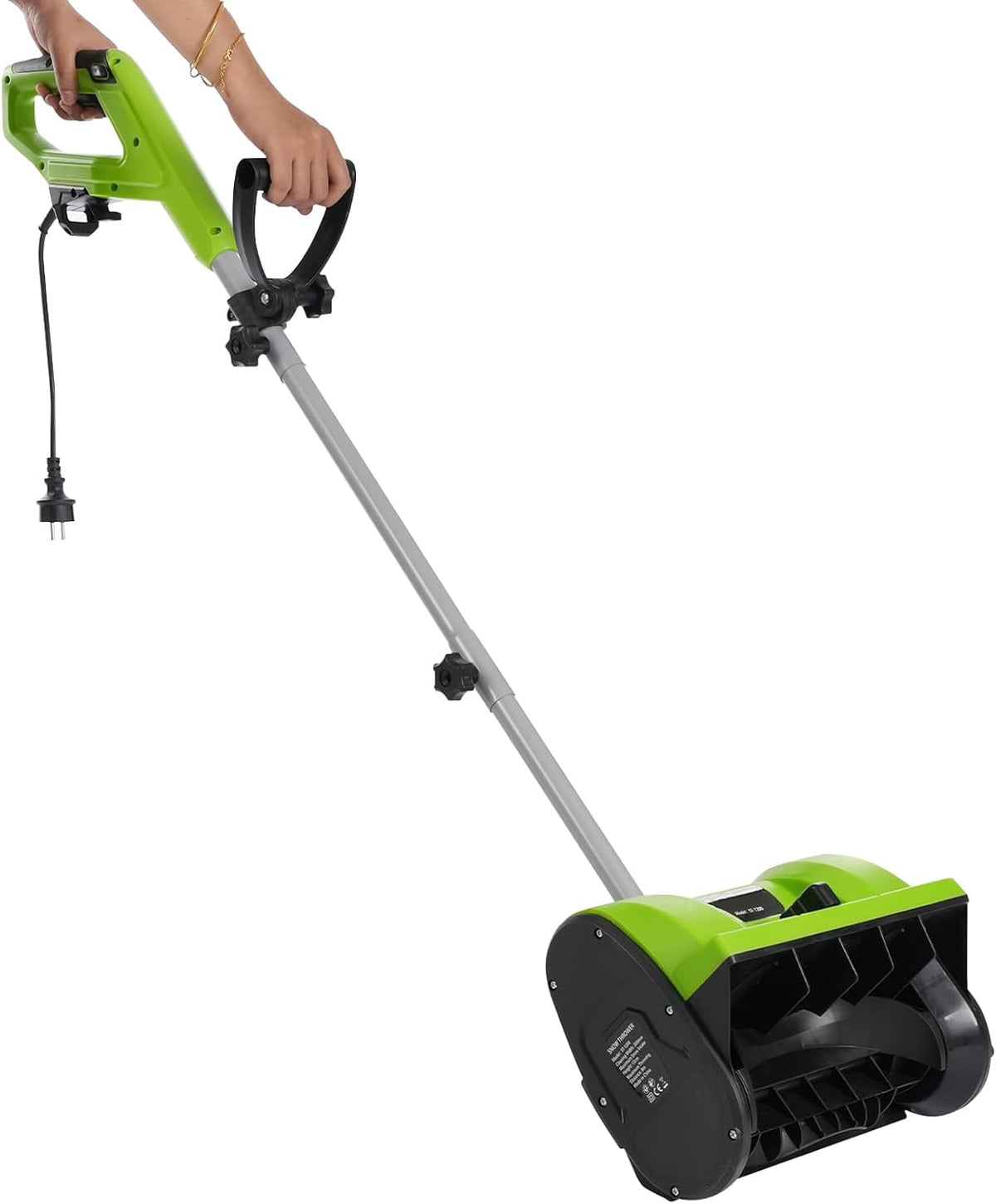HarBin-Star Sneeuwfrez Veegmachine, 1200 W, Veegbreedte 30 Cm, 3500 Tpm, Elektrische Sneeuwploeg, Handmatig, Voor Sneeuwschoppen
