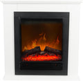 Classic Fire Elektrische kachel Sfeerhaard Elektrisch Lugano, met Schouw 1800W, Afstandsbediening en Timer, Wit, Electrische Haard, met Verwarming