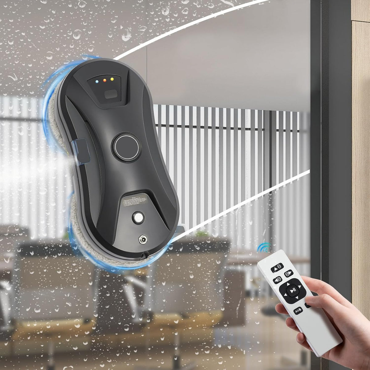 KiwiHood Raamreiniger Raamreinigingsmachine 2800 Pa Zuigkracht Intelligente, met automatisch watersprayen, afstandsbediening, tegels en glazen deuren