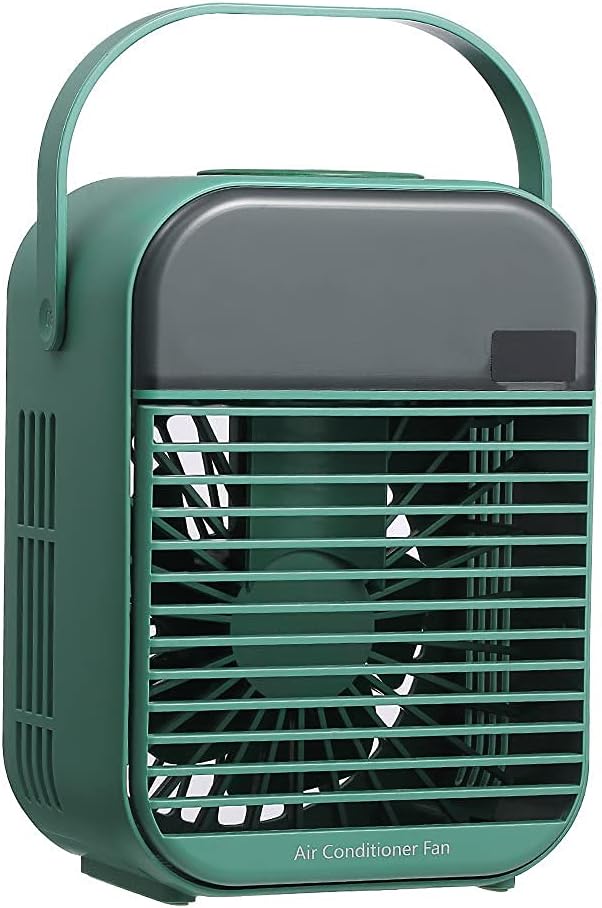 Cjcsm Ventilator Boxventilator, luchtkoeler Stille drie-snelheden verstelbare USB 2000MAh bevochtigende koelventilator Desktop- en tafelventilator