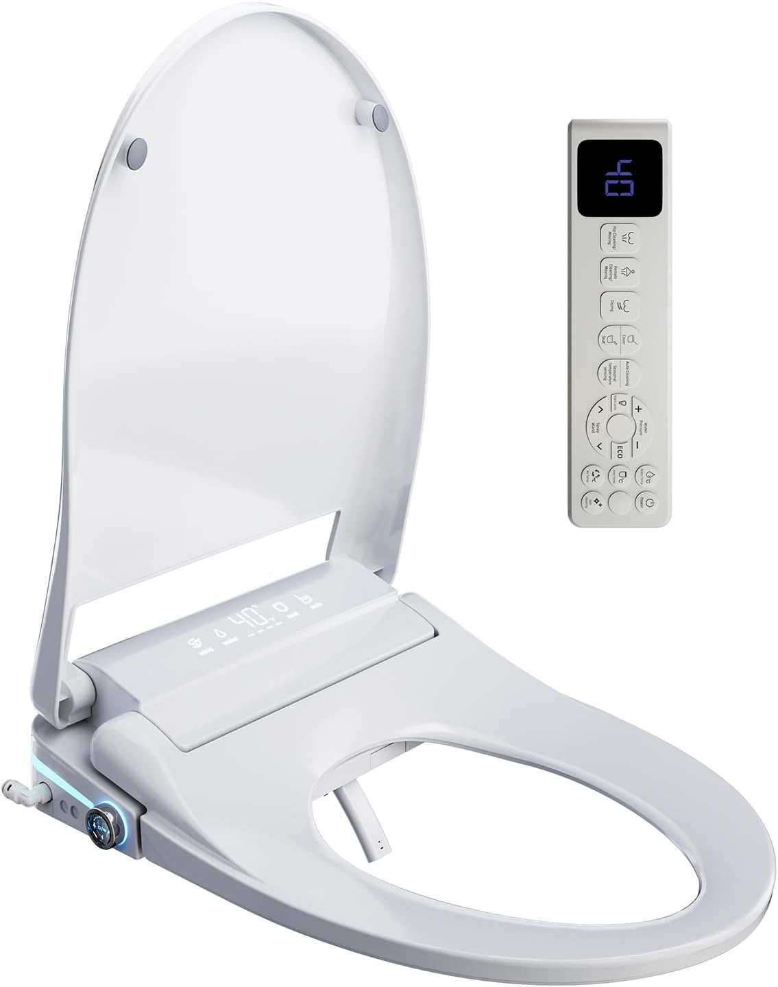Sanyipace Toiletbrill Intelligente Japanse toiletbril, automatisch deksel en aromafunctie, met bidetfunctie, verwarmde bril, warm water en droger