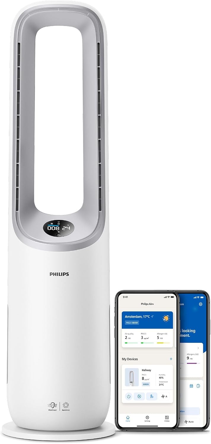 Luchtreiniger Philips Air Performer 7000 2-in-1 en ventilator, HEPA, wit