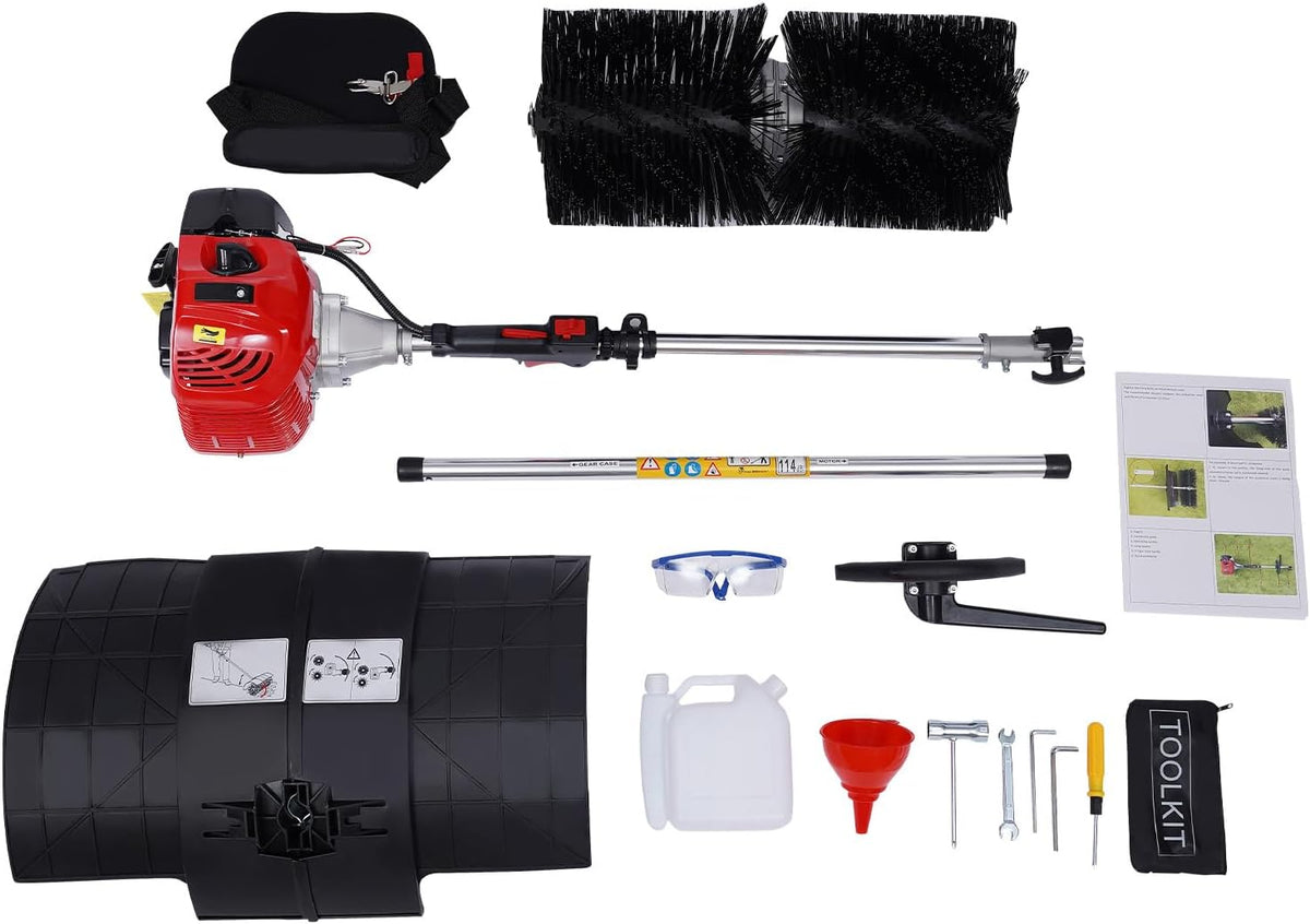 DaiJiubu Sneeuwfrez Benzinemotor, 1700 W, motorbezem, veegmachine, elektrische veegmachine, sneeuwschuiver, bezem, motorborstel, sneeuwruimer