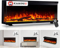 Kaminio Elektrische haard LEA, afstandsbediening (42 inch), Elektrische 3-in-1 haard, 3D-vlameffect, 12 vlamkleuren, met panoramaweergave, verwarming