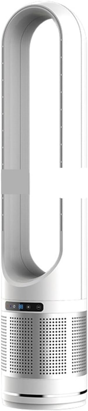 sfaSDGAwer Ventilator Bladloze, Bladeless elektrische torenventilator Digitaal display 8H(wit zilver)