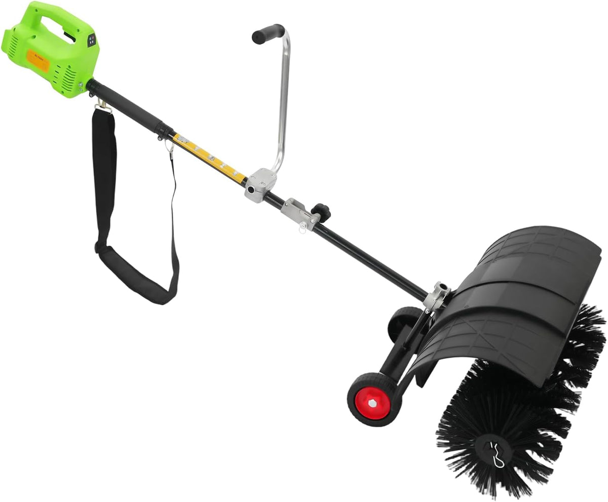 Kanbihao Bladblazer 2-in-1 accu- en veegmachine, 70-80 dB, 7000-9000 tpm, met wielen (zonder accu), voor tuin, erf en terras, sneeuw, vuil