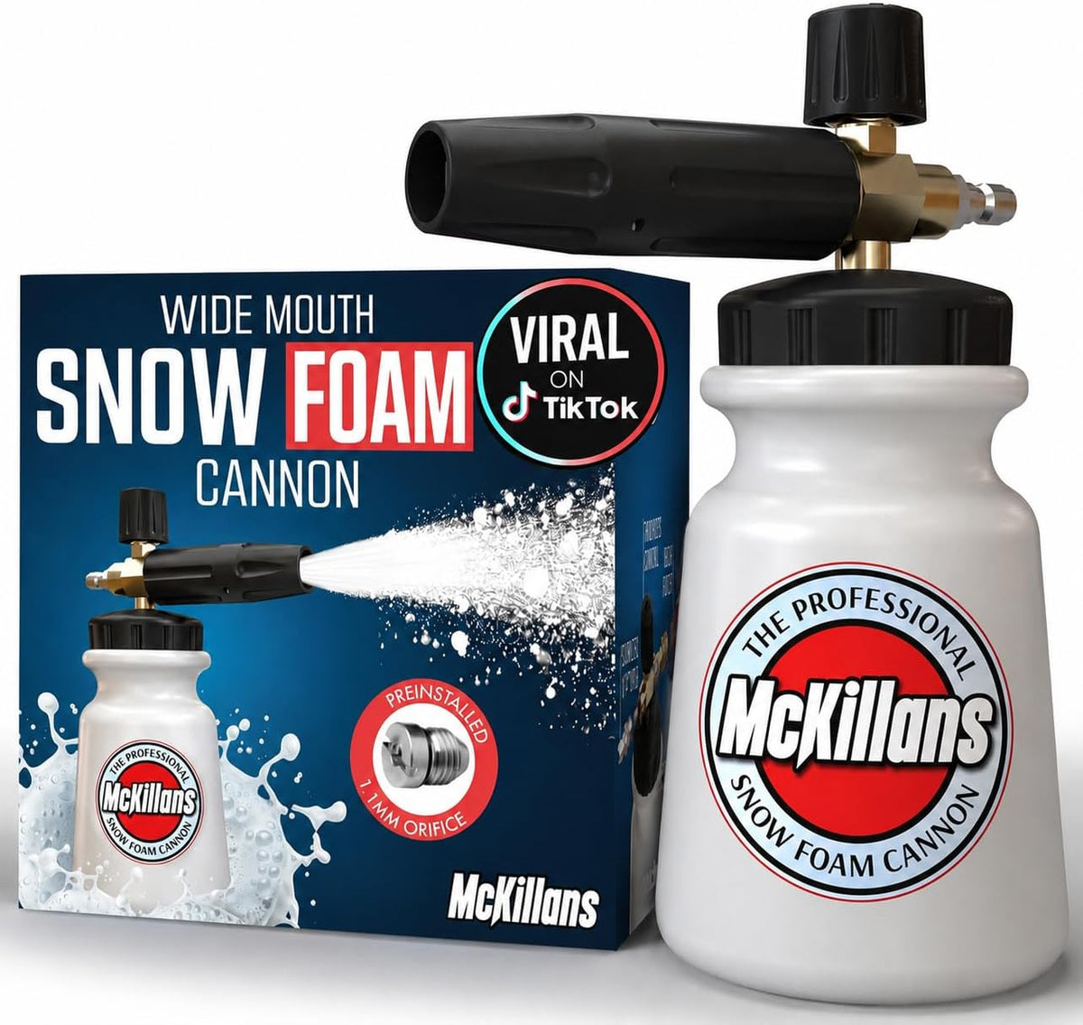 McKillans Hogedrukreiniger Professionele Sneeuw Foam Cannon Verstelbare Lance Jet, met 1/4 'Quick Connector