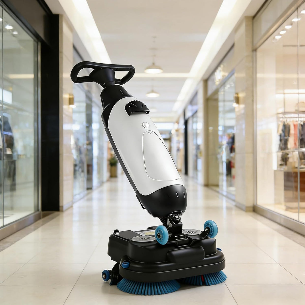 Hcauynn Vloerreinigingsmachine Automatische vloerreiniger, reinigingsbreedte 17 inch, 360 graden draaibaar, looptijd van 90 minuten, met loopgeleider