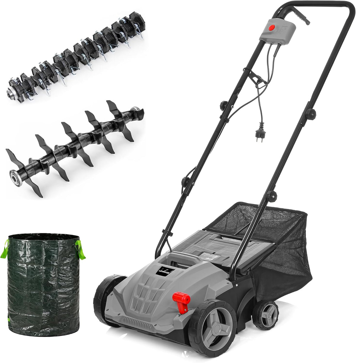 Lehmann Verticuteerapparat Alyssum Verticuteermachine, met Werkbreedte 32 cm, 4-traps Werkdiepte Instelbaar van -12 biz + 4 mm, met beluchter 2 in 1