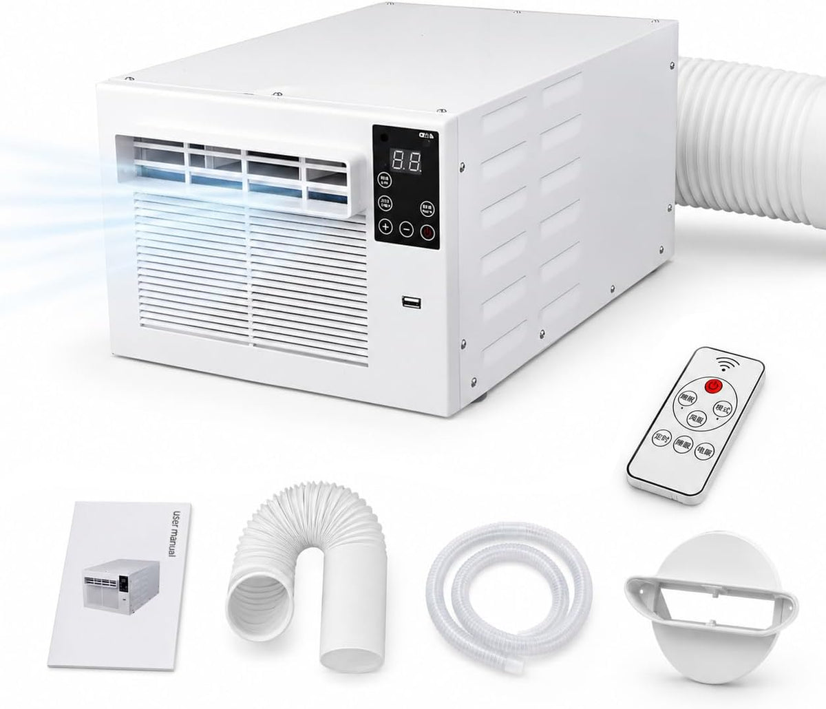 Mobiele airco Hcauynn airconditioning, 750 W, 45 dB lopen, voor 4 m2, timer, ontvochtigen, ventileren