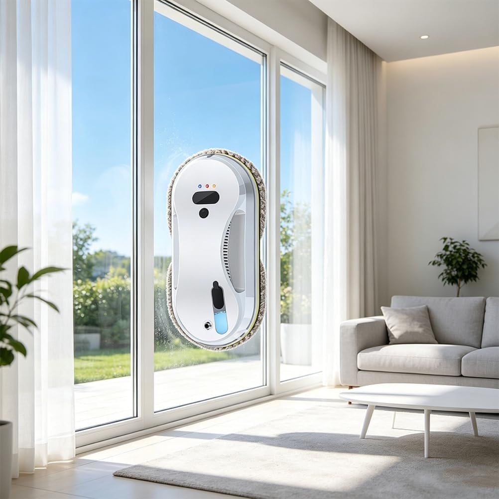 Raamreiniger Elektrische, met 5600PA Sterke Zuigkracht, Raamreinigingsrobot, met Automatische Waterverneveling, voor Binnen en Buiten