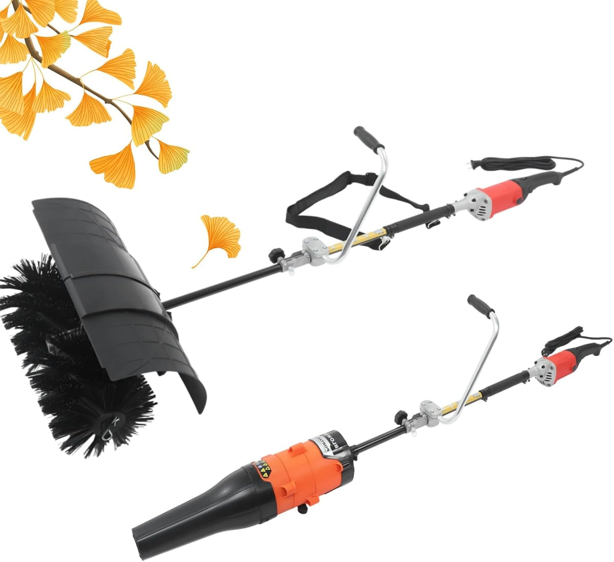 Wsikghu Sneeuwfrez Sneeuwblazer, elektrische 230 V handveegmachine, 2-in-1 veegmachine, motorbezem, voor buiten, veegmachine-bouwpakketten, straten