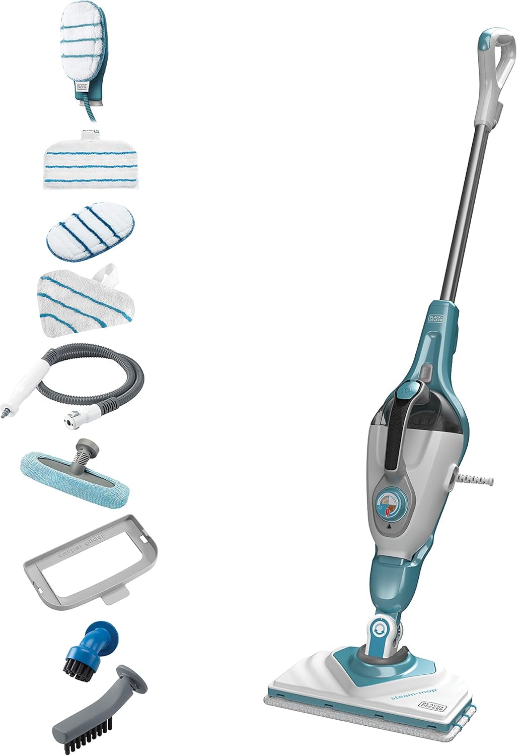 Black+Decker Natte zwart+Decker BHSM166DSM stoommop 2 en n1, 1.600 W, met deltakop