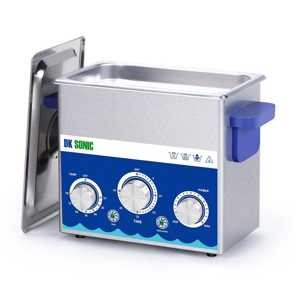 Ultrasone reiniger DK Sonic Industriële, 120W, Timer en Verwarming, Horloges (Inclusief Mand), Ultrasone Sieradenreiniger, met Instelbare Functie