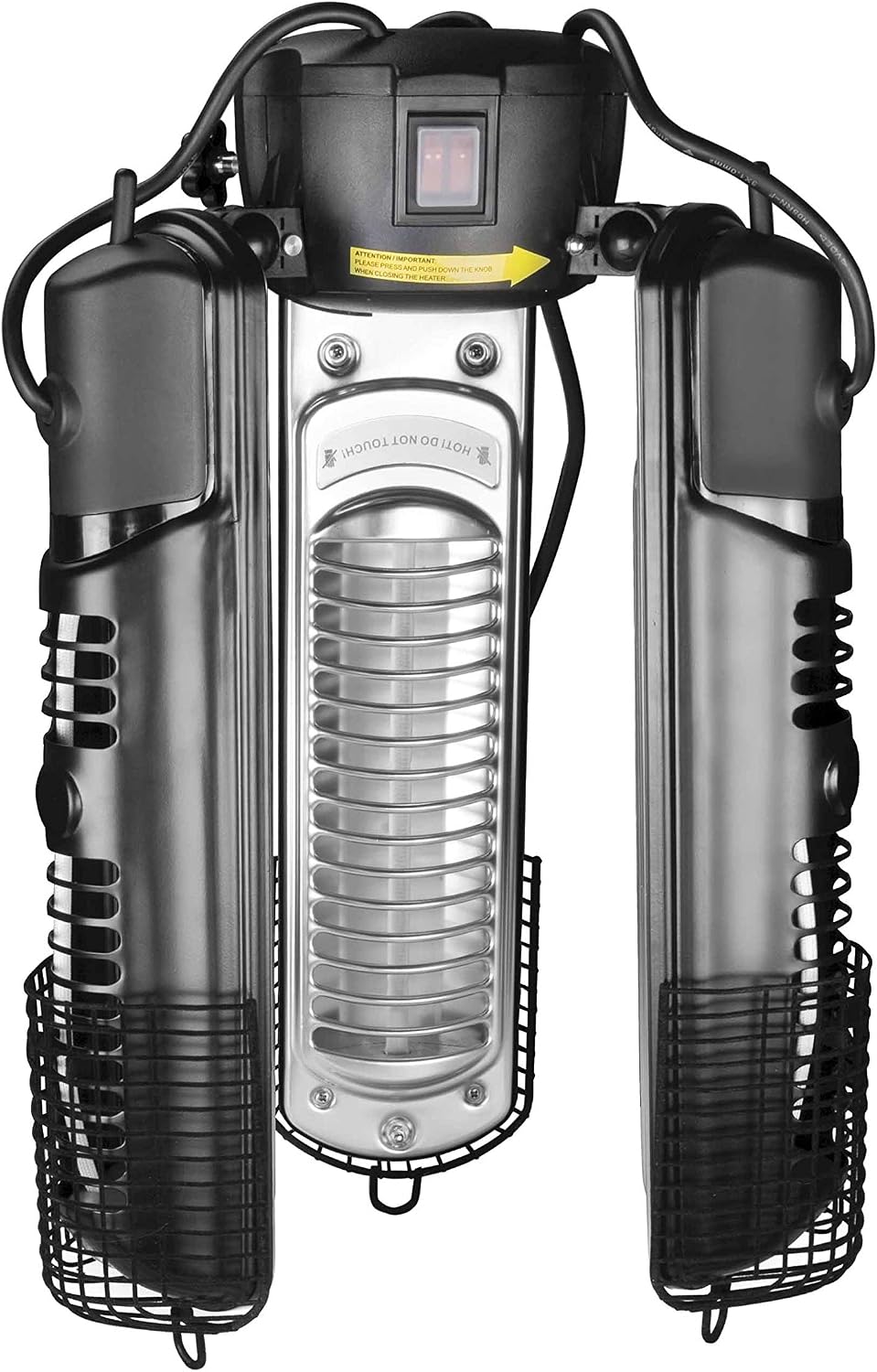Lacor Elektrische kachel 69423 Verwarmer, 100 x 8,5 cm, met 3 Vouwarmen, Grijs