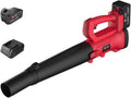 ACXZ Bladblazer Elektrische, met 21V Lithium, Rood, Ion Batterij en Lader, Draadloze Handheld Garden Blower Veegmachine, voor Gazonverzorging, Tuin
