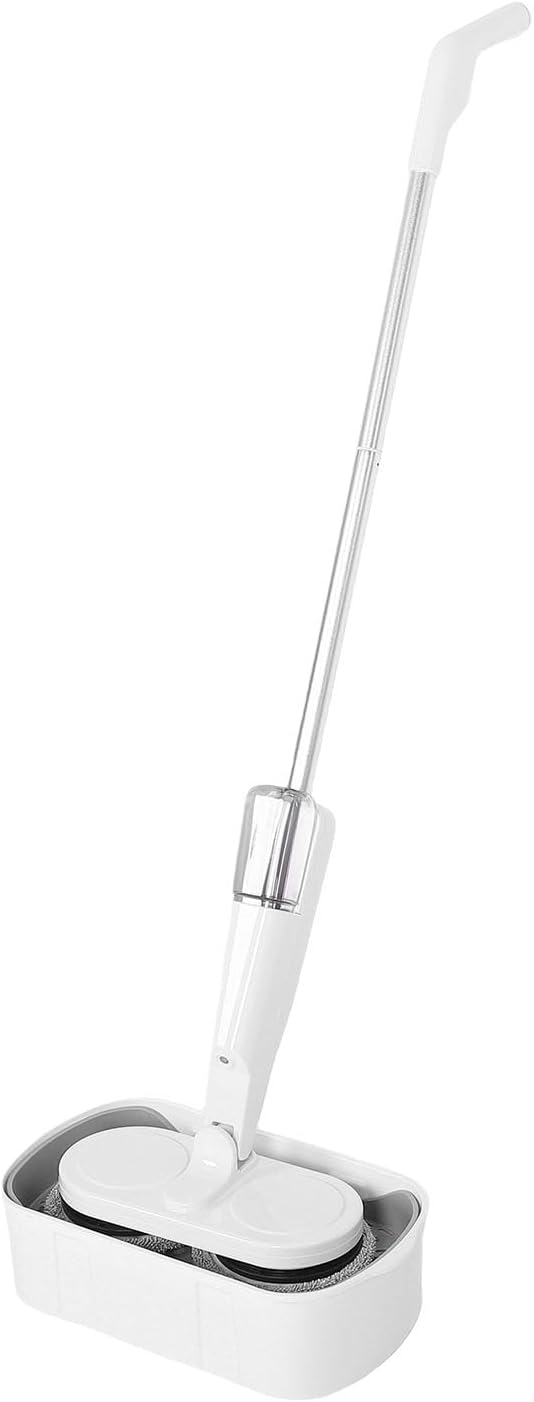 Luocute Vloerreinigingsmachine Draadloze Elektrische Dweil, Geschikt, Wit, met Lichte Waterstraal, Krachtige Vloerreiniger, USB Oplaadbare Dweil