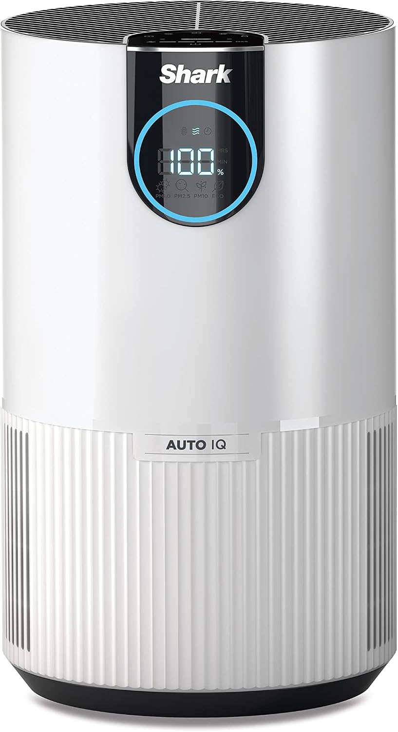 Shark Luchtreiniger HEPA HP100EU, HEPA-filter, wit, verwijdert allergenen, schimmel, bacteriën en deeltjes, automatische luchtkwaliteitsbewaking, stil