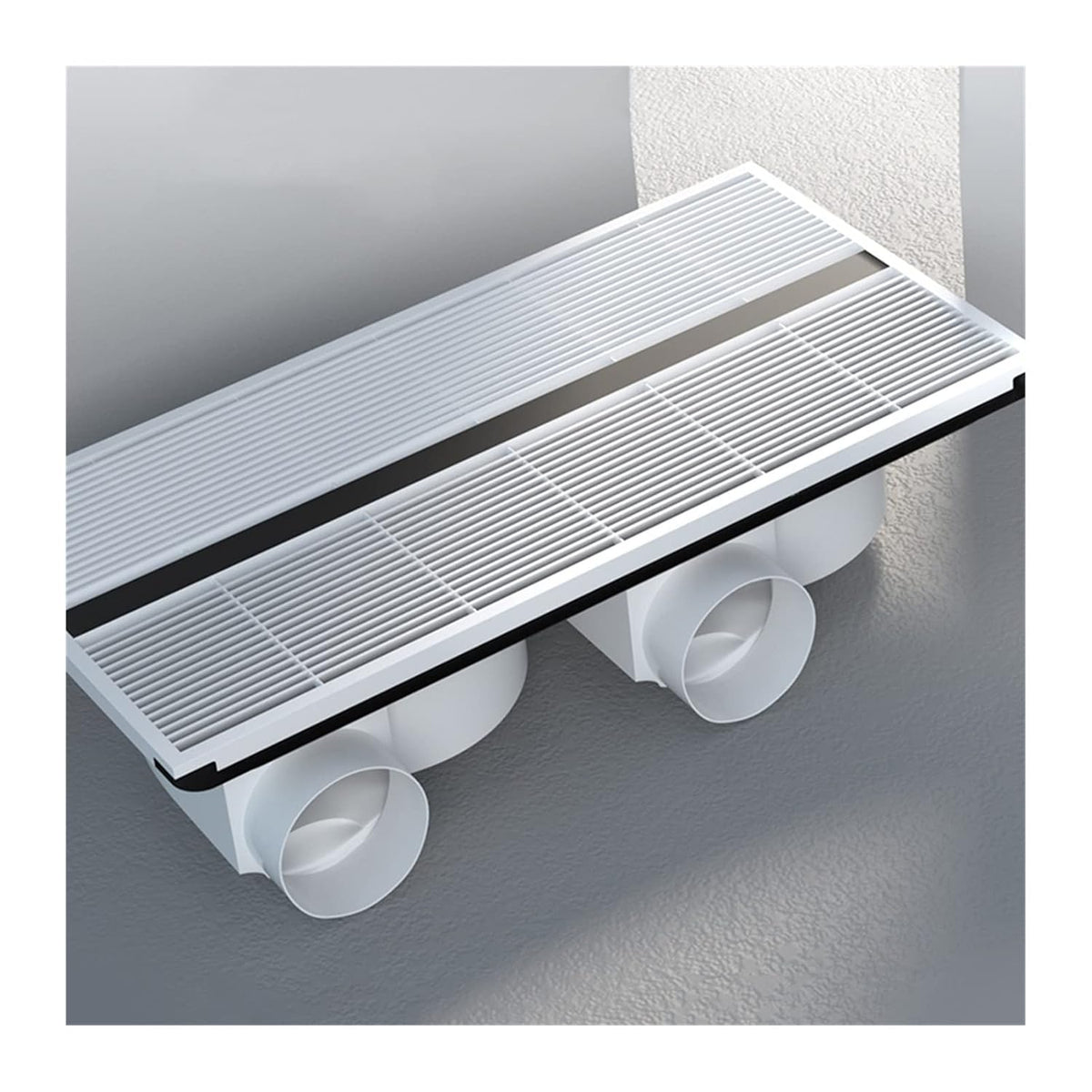 Ventilatieventilatoren High-Power Dual-Motor Uitlaatventilator Ventilator Ventilatieventilatoren High, Grijs-300* 600, Rechthoekige Dual