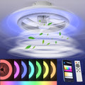 BKZO Ventilator Smart led-plafondlamp, 3000-5500 K, zonder lampenkap, met ventilator, plafondventilatorlampen, windsnelheden instelbaar, dimbaar licht