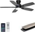 Ventilator Ohniyou plafondventilator, 106 cm plafondventilator, met afstandsbediening/app-bediening, zwart, met verlichting, voor slaapkamer en keuken