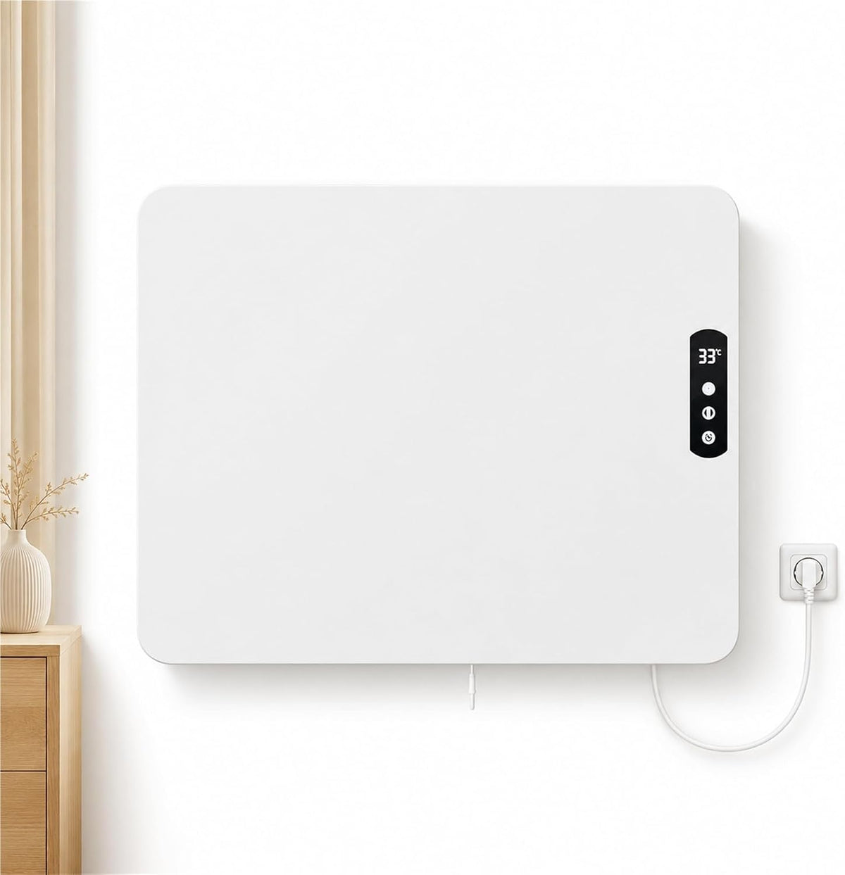 Sysxlt Elektrische kachel Wandgemonteerde convectieverwarmer, energiezuinige paneelverwarmer