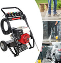 ieLsngai Hogedrukreiniger Benzine-, terrassen van 170 tot 190 bar, 3400 rpm, motor 7,5 pk, 8 m slang, voor benzinemotoren, planten