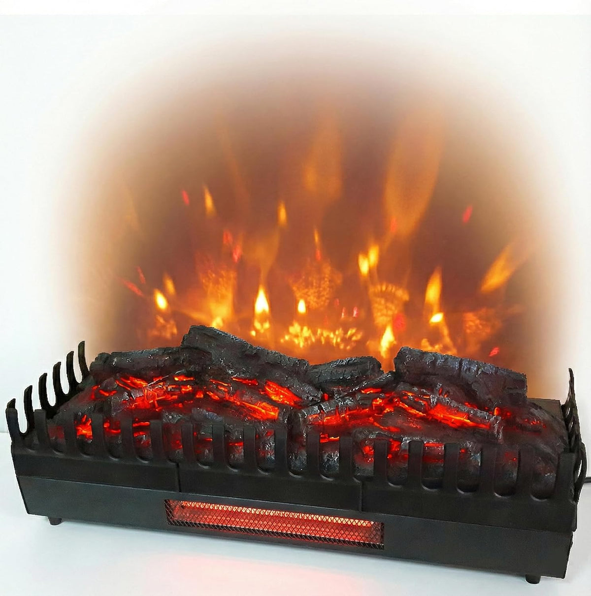 Elektrische kachel Chemin'Arte haard vlammeneffect XL + verwarming 2000 W – gloeiende, Vrijstaandg - 67x23x24cm, Leds Verlichtin