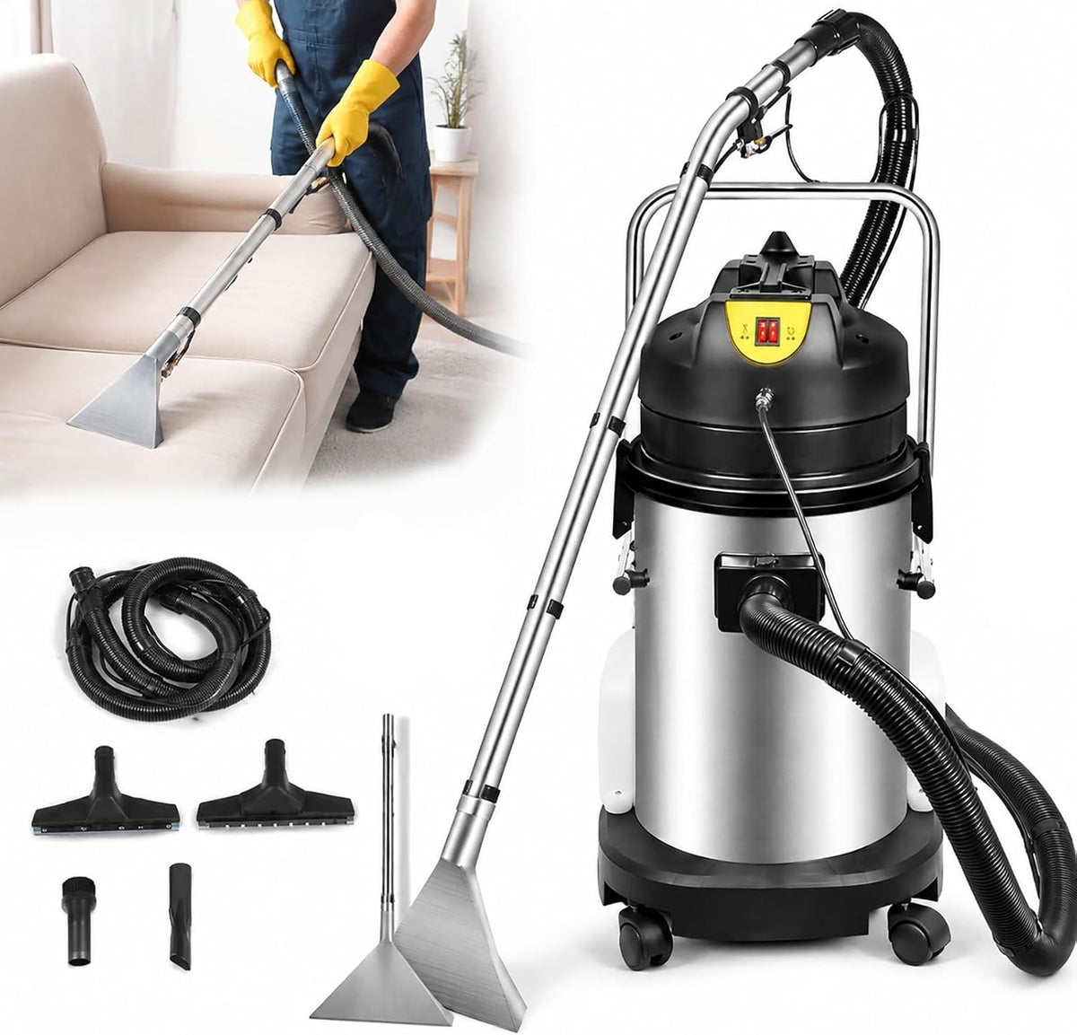 Tapijtveger Professionele tapijtreinigingsmachine, 3-in-1 sproei-extractiereiniger