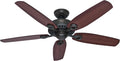 Hunter Ventilator Plafondventilator Builder Elite, 132 cm, 5 aan beide zijden bruikbare vleugels, model 50567, voor binnen, met trekschakelaar