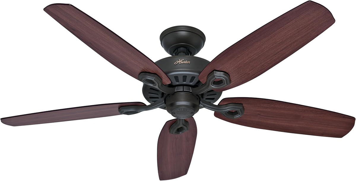Hunter Ventilator Plafondventilator Builder Elite, 132 cm, 5 aan beide zijden bruikbare vleugels, model 50567, voor binnen, met trekschakelaar
